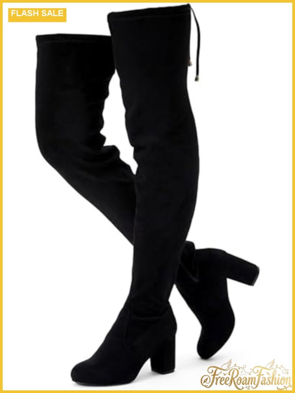 Faux Suede Over the Knee Thigh High Block Heel Boots